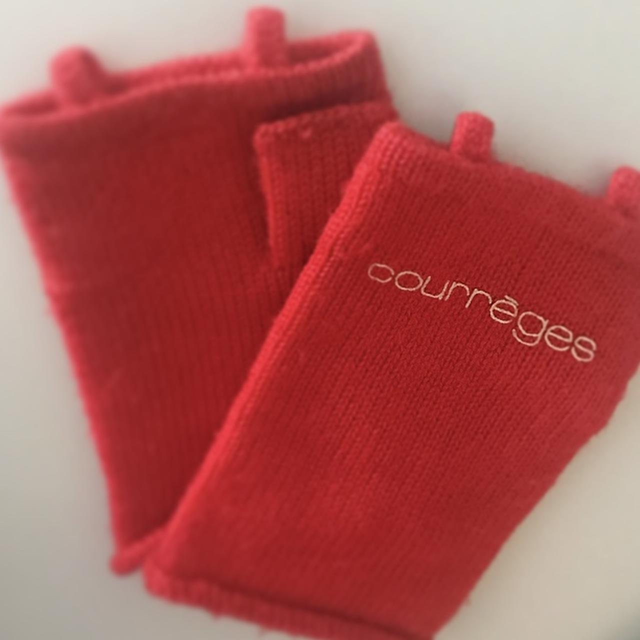 Courreges red fingerless gloves