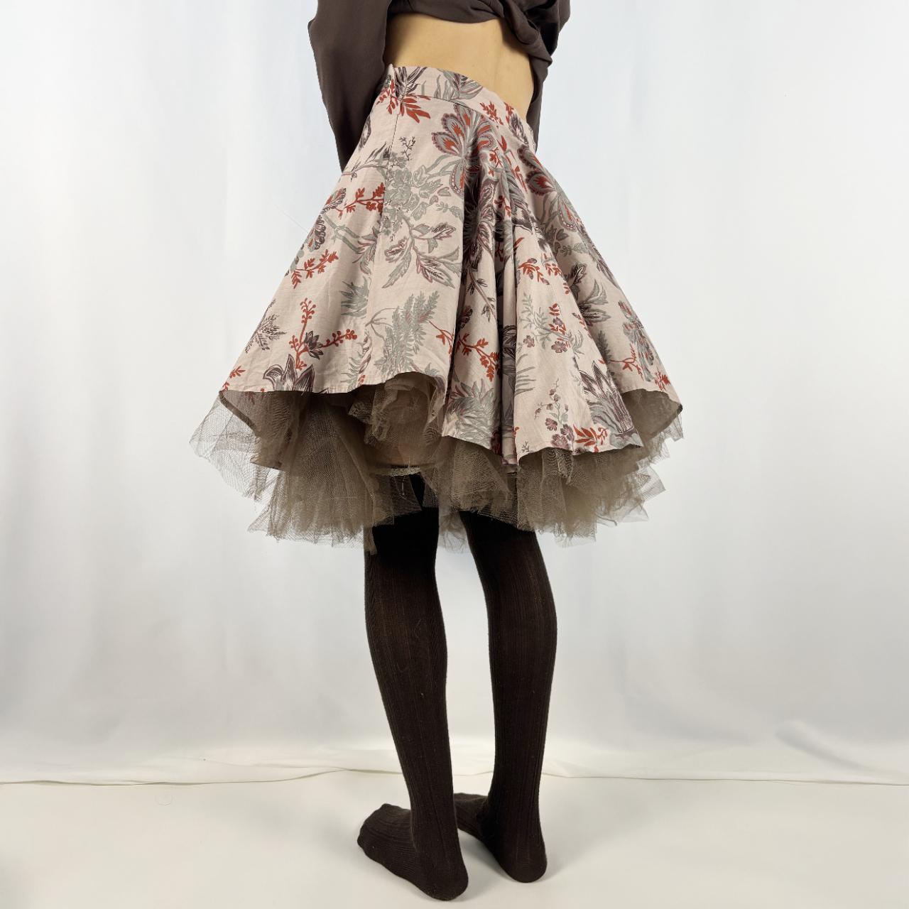 Vivienne Westwood Red Label Jacobean print floral tulle mini skirt