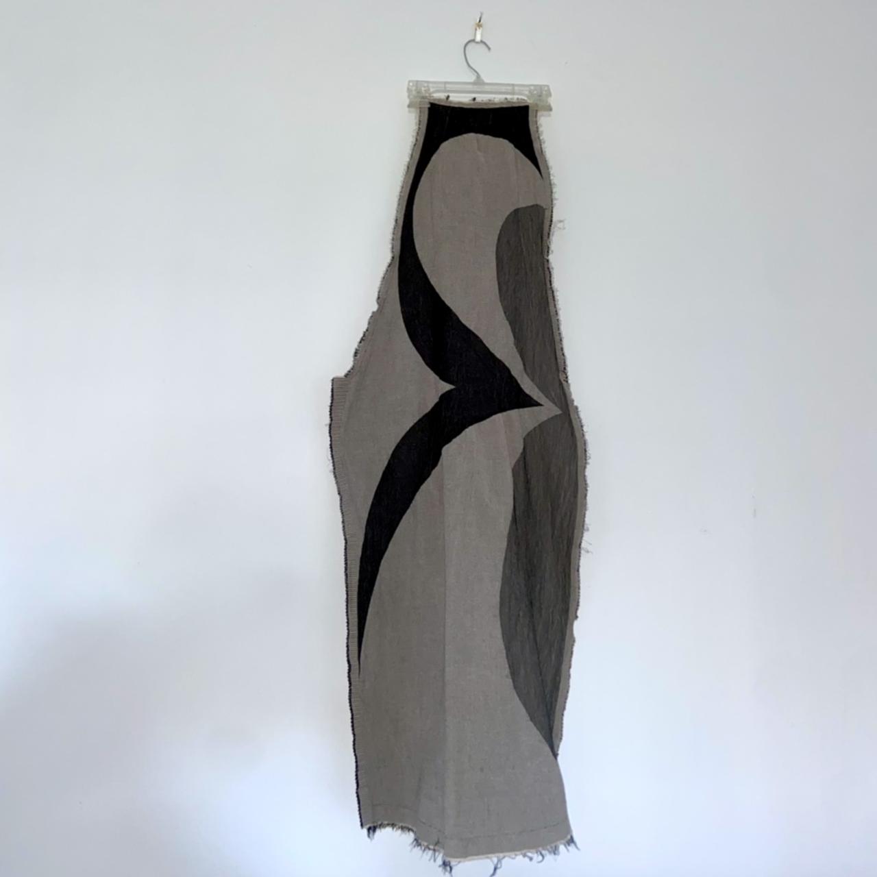 Issey Miyake one shoulder grey patchwork dress