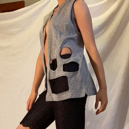 N.Hoolywood holey cut out sweatshirt vest