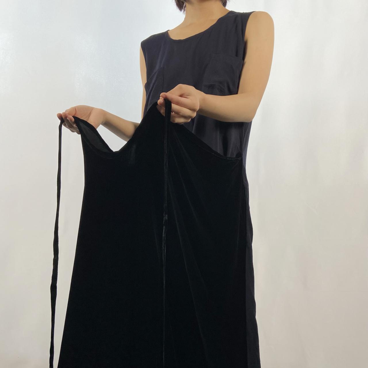 Comme des Garcons AD1995 Robe de Chambre black velveteen tie-up halter layered sheer dress