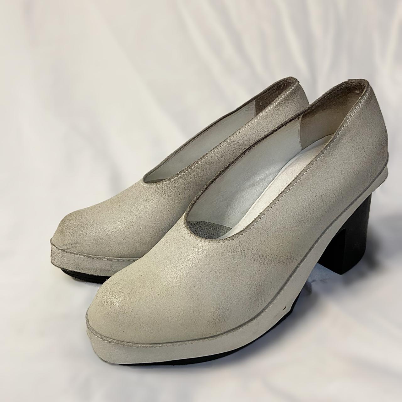 Comme des garcons eggshell white heels