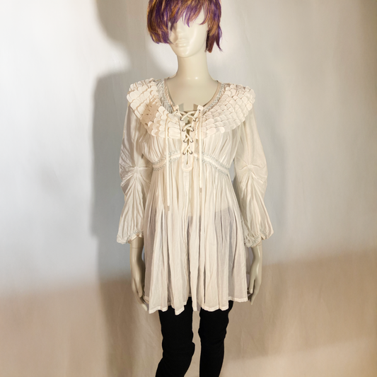 Undercover SS2008 lace-up Angel wing tunic blouse