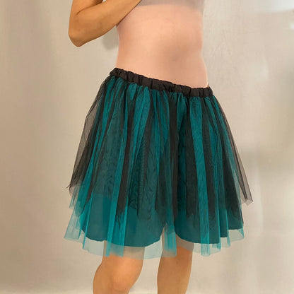 Algonquins teal and black tulle petticoat skirt