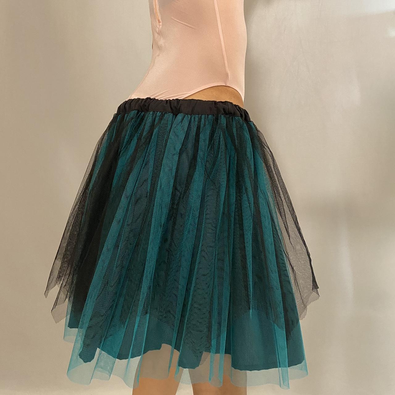 Algonquins teal and black tulle petticoat skirt