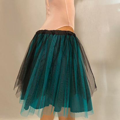 Algonquins teal and black tulle petticoat skirt