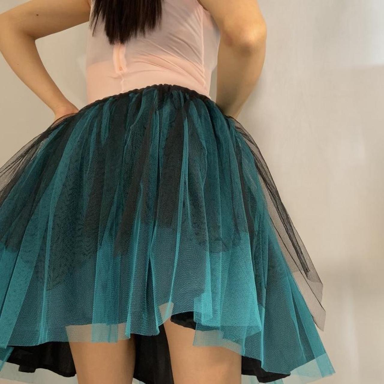 Algonquins teal and black tulle petticoat skirt