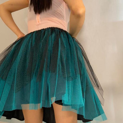 Algonquins teal and black tulle petticoat skirt